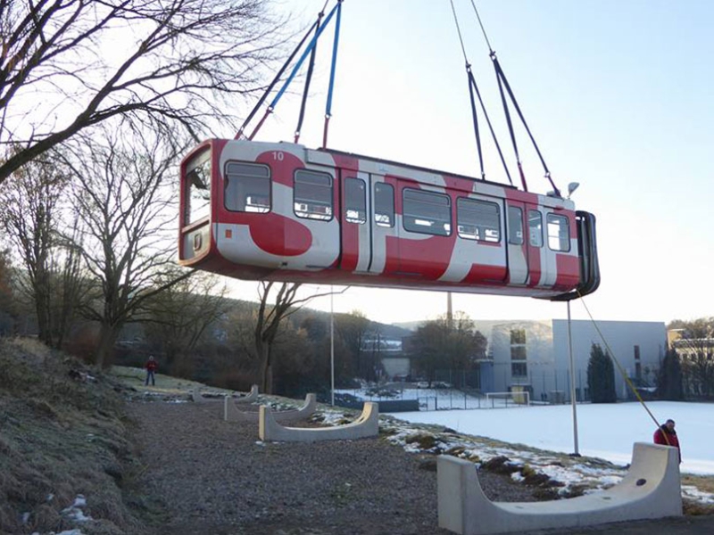 Bau der "Schwebebahntribüne " SV Breite Burschen Barmen